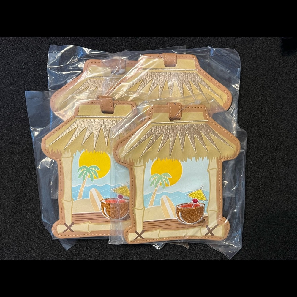 Tiki Hut Luggage Tags